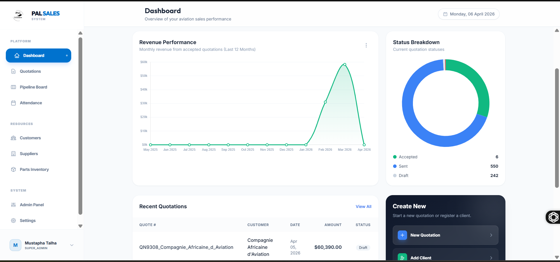 Qoutation System For Pal Aviation